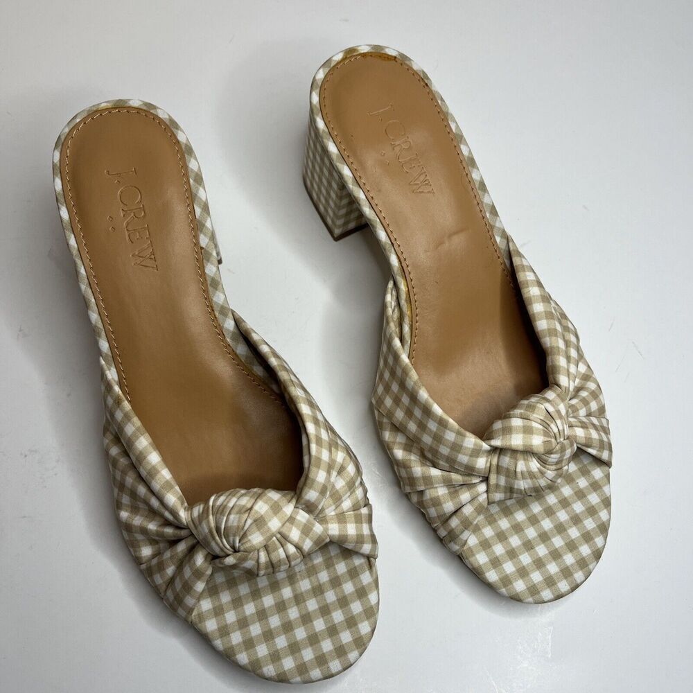 J. Crew Kids Checkered Sandals - Beige and White - Picture 2 of 7